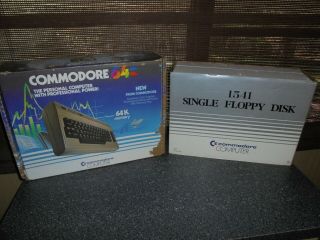 Vintage Commodore 64 Personal Computer & 1541 Floppy Disk Drive W/ Cords & Boxes