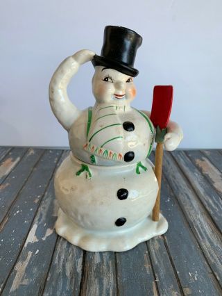 Vintage Cermic Stackable Snowman Sugar & Creamer Mid Century Modern Holt Howard?