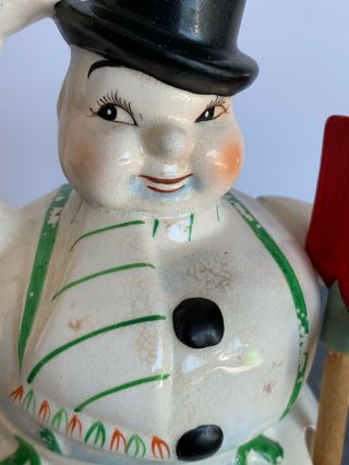 Vintage Cermic Stackable Snowman Sugar & Creamer Mid Century Modern Holt Howard? 2