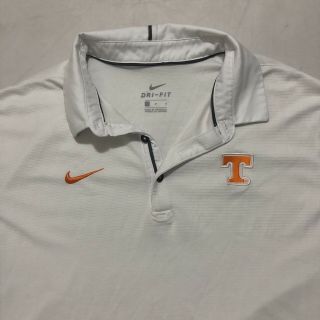 Tennessee Vols S/s Nike Polo Shirt Size Large L White,  Orange
