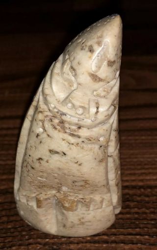 Vintage 1950’s Alaskan Inuit Eskimo Billiken Carved Fossil Antler Tupilak