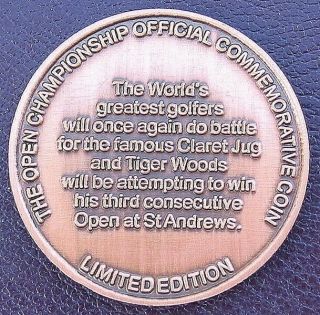 2010 OPEN GOLF CHAMPIONSHIP LARGE BRONZE LIMITED EDITION COIN GREAT BALL MARKER 2