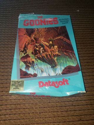 The Goonies Datasoft Atari Commodore 64 C64 Disk Complete Box Rare