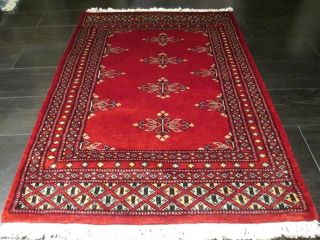 2x3 Bokhara Allover - Pattern Natural Vegetable Dye Hand - Knotted Wool Rug 582464