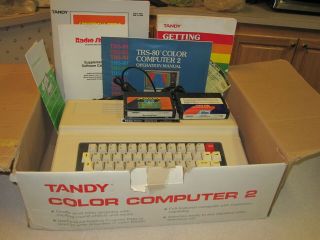 Tandy Trs - 80 Color Computer 2 Coco 64k Box Manuals Carts