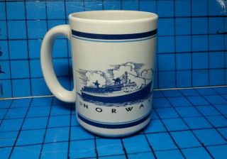 Norwegian Cruise Line " Ss Norway " Ceramic Lg.  Coffee Mug Cup Ship Logo