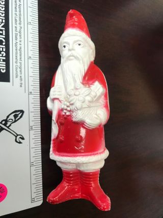 Celluloid Plastic Irwin Santa Claus Figure Christmas Decoration 5.  5 " Vtg Usa