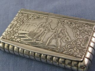 FRENCH SILVER ANTIQUE SNUFF BOX PICTORIAL EARLY 1800s 19TH CENTURY POCKET CASE 2