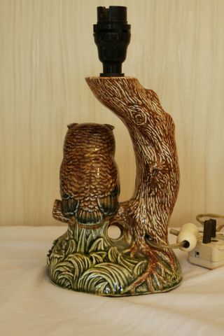 Retro 1960s Mid Century Ceramic Owl Table Lamp,  Side Table Lamp 3