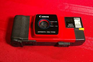 Rare Vintage Red Canon Snappy 20 35mm Film Camera
