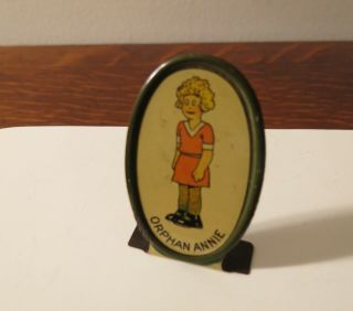 Rare 1930s Little Orphan Annie Vintage Metal Tin Stand Up Figure Cracker Jacks