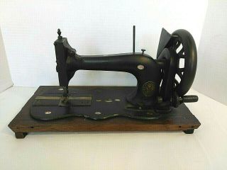 Antique Singer Rare Fiddle Base Sewing Machine Vintage 1800s With Pearl Inlay