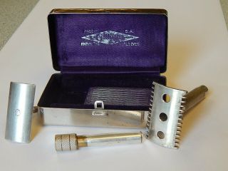 Vintage Gillette Cambridge set (Single Ring razor),  Made in USA,  European market 3