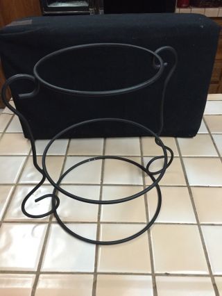 HOME & GARDEN PARTY SERVING BOWL STAND VINTAGE STYLE BLACK WROUGHT IRON 3 TIER 2