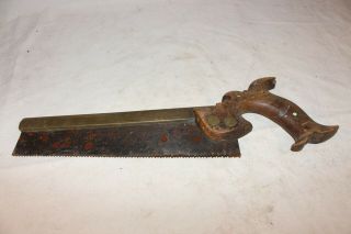 Vintage W M Tyzack & Sons Cast Steel Tenon Back Saw Brass Wood Warranted L4