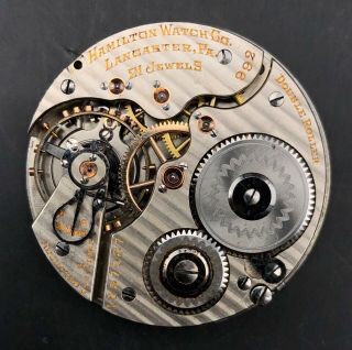 1921 Hamilton 16s 21j Double Sunk Pocket Watch Movement 992/2 1597037 Of