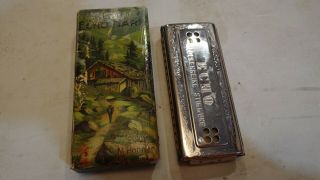 Vintage The Echo Harp Harmonica By M.  Hohner Made In Germany