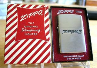 Unlit Zippo Full Stamp Pat.  2032695 Etch & Paint Ad Lighter W/ Candy Striped Box