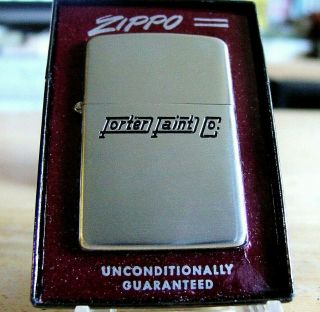 UNLIT Zippo FULL STAMP PAT.  2032695 Etch & Paint Ad Lighter w/ Candy Striped Box 3