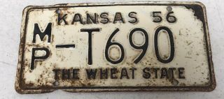 Vintage 1956 Kansas License Plate Antique Mcpherson County Auto Car Tag