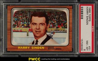 1966 Topps Hockey Harry Sinden Rookie Rc 31 Psa 8 Nm - Mt (pwcc)