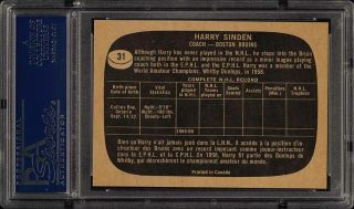 1966 Topps Hockey Harry Sinden ROOKIE RC 31 PSA 8 NM - MT (PWCC) 2