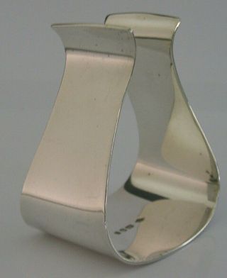 Unusual Heavy Modernist Solid Silver Napkin Ring London 1972 Graham Watling