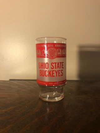 Vintage Ohio State Buckeyes 50th Anniversary Of Ohio Stadium Glass 1972
