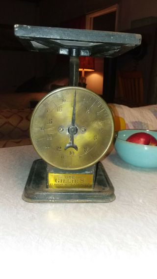 " Rare " Vintage Advertising Kitchen Scale With Brass Face Plate
