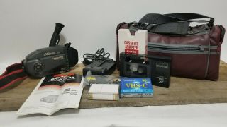 Jvc Gr - Ax404 Video Camera Camcorder Bundle Tapes C - P6u Adapter Vintage