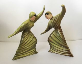 Vtg Ceramic Arts Studio Modern Dancers Set