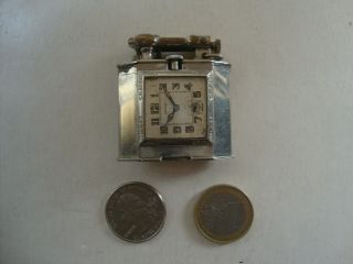 Vintage Art Deco Lift Arm No Triangle Pat.  Pend.  Pocket Cigarette Lighter Watch