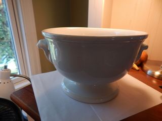 Antique 1880 To 1910 White Ironstone Punch Bowl T & R Booth Footed W / Handles