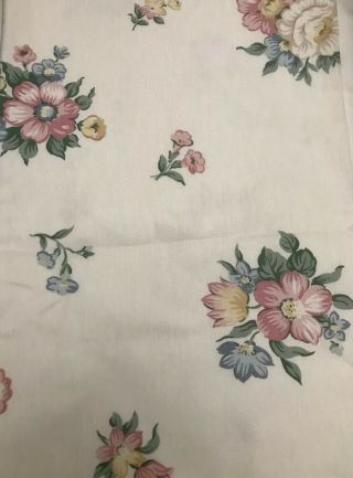 Vintage Floral Rod Pocket Floral Drape Panels 42”x 84” 4 Panels Cream Pink Blue