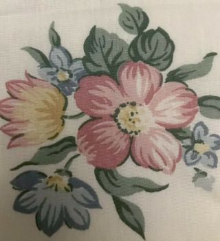 Vintage Floral Rod Pocket Floral Drape Panels 42”x 84” 4 Panels Cream Pink Blue 2
