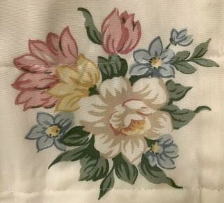 Vintage Floral Rod Pocket Floral Drape Panels 42”x 84” 4 Panels Cream Pink Blue 3