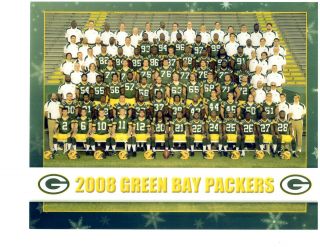 2008 Green Bay Packers Team Photo Vintage Football Wisconsin Nfl Usa