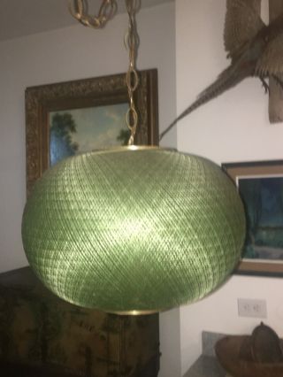 Vintage 60’s Mid Century Modern Swag Green Acrylic Ball Lamp