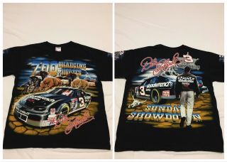 Vtg 90s Dale Earnhardt Sunday Showdown All Over Print Nascar T Shirt Large