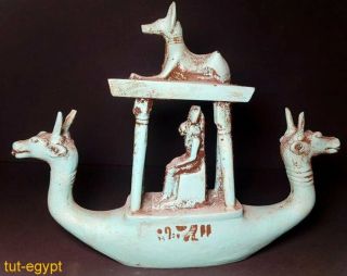 Rare Ancient Egyptian Antiquities Funerary Goddesses Boat.  (3100 Bc)