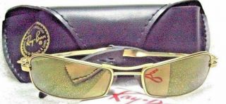 Ray - Ban Usa Nos Vintage B&l Orbs Axis W2308 Brush Gold Mirrored Sunglasses