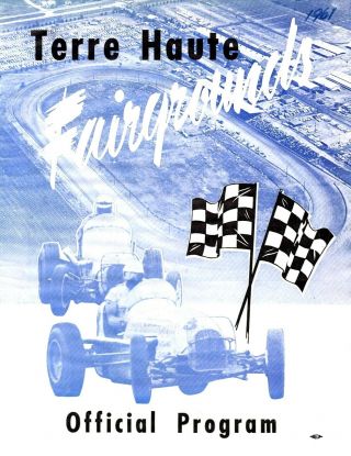 1961 Terre Haute Fairgrounds Sprint Car Race Program,  Action Track