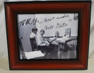 Signed Picture Bill Gates & Paul Allen Framed 8 X 10 (will Ship Worldwide)