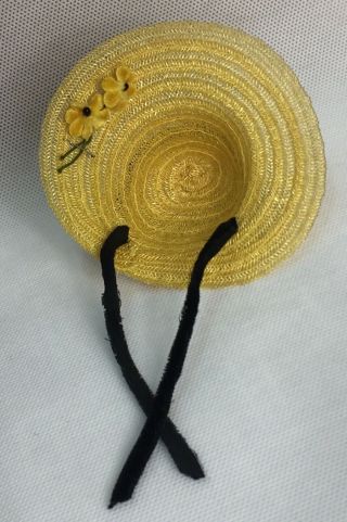 Vintage Vogue Ginny Doll Hat Yellow Horsehair W Flowers 1950 