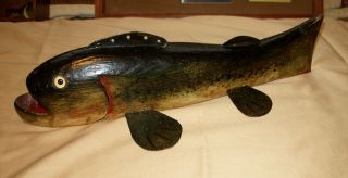 Dfd (duluth Fish Decoys) Large Mouth Bass Ice Fishing Decoy By David E.  Perkins