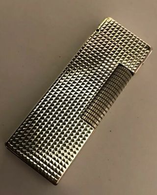 Early Dunhill Silver Plated ‘hobnail’ Rollagas Lighter - Fully Overhauled