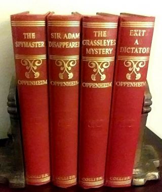 4 Book Set By E.  Phillips Oppenheim The Grassleyes Mystery,  The Spymaster 2 More