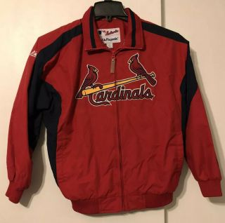 Rare Vtg Majestic Authentics St.  Louis Cardinals Coaches Varsity Jacket 2000s L