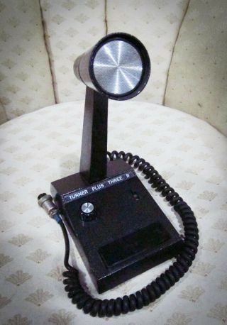 Vintage Microphone Turner Plus Three B 9v Battery Operated Cb Ham Microphone