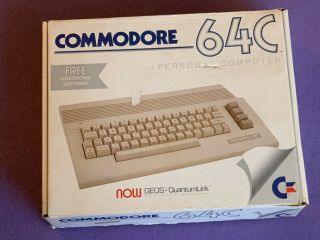 Commodore 64C Complete In The Box With GEOS Quantum Link & Software 2